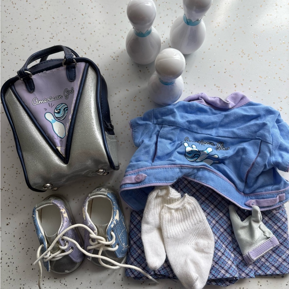 Vintage American Girl Blue and Purple Bowling Ensemble